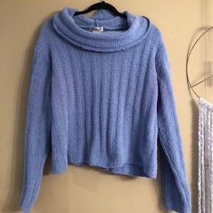Pierre Cardin Womens Pullover Sweater XL Blue Cowl